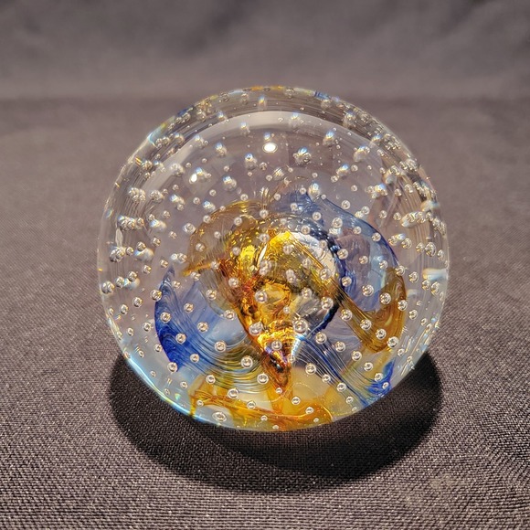Caithness Other - Caithness Reflections 1992 Controlled Bubbles Paperweight Scotland Collectors